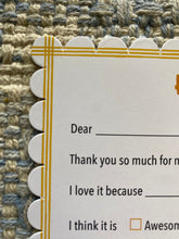 Load image into Gallery viewer, Fill in the Blank Child Stationery with Scallop Edge child gift birthday construction truck unicorn rainbow girl gift boy gift Personalize