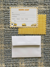 Load image into Gallery viewer, Fill in the Blank Child Stationery with Scallop Edge child gift birthday construction truck unicorn rainbow girl gift boy gift Personalize