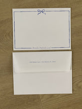 Load image into Gallery viewer, Personalized Blue Ribbon Stationery/ Notecard + Envelope