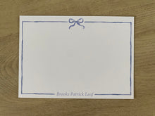 Load image into Gallery viewer, Personalized Blue Ribbon Stationery/ Notecard + Envelope