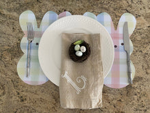 Load image into Gallery viewer, Plaid Easter Peeps Placemats/ Charger Watercolor Spring Wipeable Decor