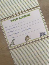 Load image into Gallery viewer, Fill in the Blank Child Stationery with Scallop Edge child gift birthday construction truck unicorn rainbow girl gift boy gift Personalize