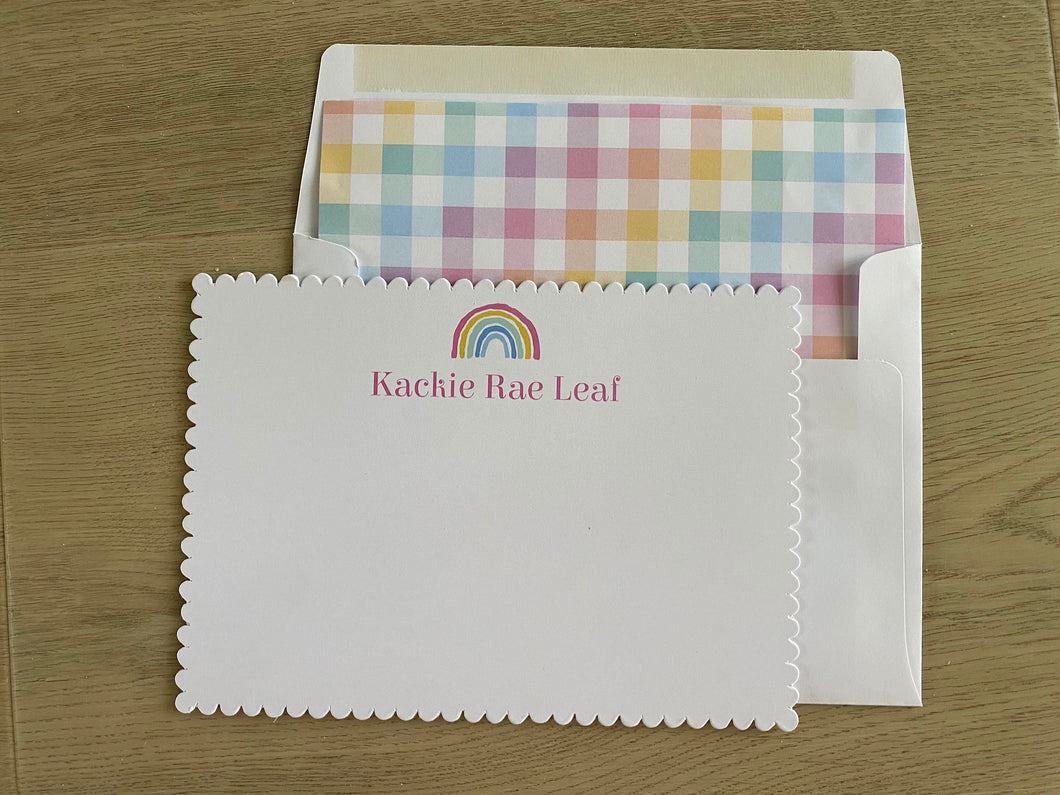 Rainbow Stationery Set with Envelope Liner