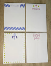 Load image into Gallery viewer, Tennis Notepad, Tennis Gifts, Personalized Notepad, Personalized Gift, Custom Notepad, Notepads, Tennis, Custom Gift, Corporate Gift,