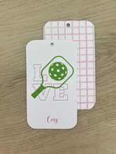 Load image into Gallery viewer, Tennis Gift Tag, Pickle Ball Gift Tag, Gift for Her, Gift Wrap, Personalized Tag, Gift Wrap, Personalized Gift, Pickle Ball, Enclosure Card