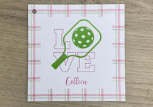 Load image into Gallery viewer, Pickle Ball Gift Tag/ Tennis Square Gift Tag, Gift Wrap, Gift for Her, Birthday, Personalized Gift Tag, Personalized Gift, Enclosure Card
