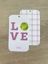 Load image into Gallery viewer, Tennis Gift Tag, Pickle Ball Gift Tag, Gift for Her, Gift Wrap, Personalized Tag, Gift Wrap, Personalized Gift, Pickle Ball, Enclosure Card
