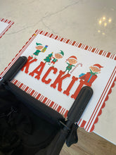 Load image into Gallery viewer, Elf Placemats, Personalized, Child Name Placemat, Holiday Gift, Child Gift, Personalized Gift, Elf, Kid Christmas Gift, Kid Gift, Christmas