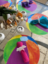 Load image into Gallery viewer, Beach Ball Placemats, Summer Decor, Table Decor, Hostess Gift, Housewarming Gift, Wedding Gift, Summer Party, Outdoor Decor, Placemats
