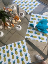 Load image into Gallery viewer, Pineapple Placemats, Outdoor Decor, Housewarming Gift, Hostess Gift, Wedding Gift, Gift for her, Summer Party, Summer Decor, Table Setting
