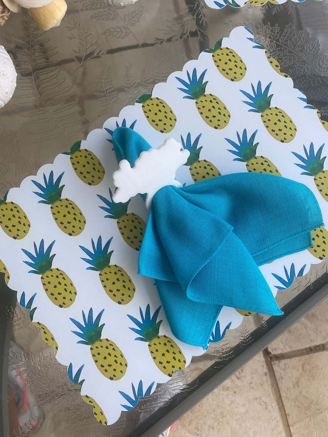 Pineapple Placemats, Outdoor Decor, Housewarming Gift, Hostess Gift, Wedding Gift, Gift for her, Summer Party, Summer Decor, Table Setting