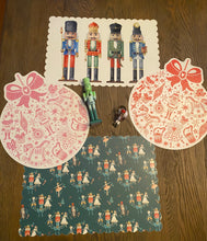 Load image into Gallery viewer, Nutcracker Placemats, Holiday Placemat, Christmas Placemat,Holiday Decor, Christmas Decor, Christmas Gift, Christmas Table, Gift, Nutcracker