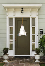 Load image into Gallery viewer, watercolor wedding cake door hanger
