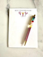 Load image into Gallery viewer, Teacher Gift-Personalized Stationery Notepad-Alphabet- Customizable-Teacher Appreciation- Gift For Teacher-Christmas Teacher Gift
