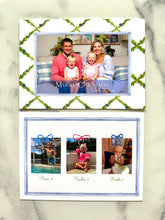 Load image into Gallery viewer, Watercolor Christmas Photo Card Citrus Orange Crest with Monogram Chinoiserie Personalized Printed Holiday Trellis Customized with Envelopes