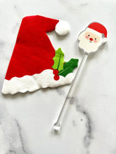Load image into Gallery viewer, watercolor santa acrylic drink stir
