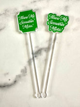 Load image into Gallery viewer, Mardi Gras Swizzle Sticks New Orleans Drink Stir Hostess Gift Bar Accessory Gift for Him Gift For Her King Cake Crawfish Alligator Pelican