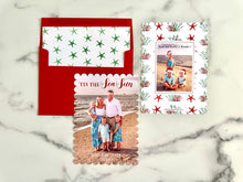 Load image into Gallery viewer, 2023 Holiday card Family photo Christmas card Beach theme Southern Tropical Florida Tis the Season Sea Sun Picture Card Watercolor Design