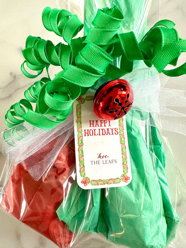 watercolor garland holiday gift tag