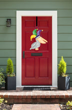 Load image into Gallery viewer, Mardi Gras Wreath, Mardi Gras Door Hanger, Mardi Gras Door Sign, Mardi Gras Gift, Door Sign, Door Hanger, Door Wreath, King Cake, Beads