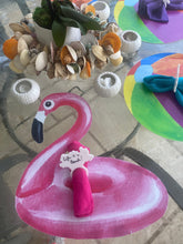 Load image into Gallery viewer, Flamingo Float Placemat, Table Decor, Summer Placemat, Hostess Gift, Housewarming Gift, Wedding Gift, Outdoor Decor, Summer Decor