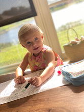 Load image into Gallery viewer, Summer Coloring Placemat, Coloring Pad, Child Placemat, Personalized Placemat, Child Gift, Birthday Gift, Kid Gift, Child Learning, Activity