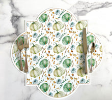 Load image into Gallery viewer, Thanksgiving Placemat, Fall Table Setting, Table Decor, Hostess Gift, Quatrefoil, Thanksgiving Decor, Thanksgiving table, Fall Decor
