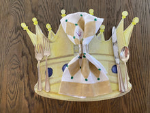 Load image into Gallery viewer, King Queen Crown Placemat Royal Place Setting Mardi Gras Krewe Royal Court New Orleans Louisiana Gift Corporate Gift Princess Birthday