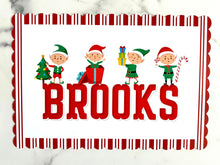 Load image into Gallery viewer, Elf Placemats, Personalized, Child Name Placemat, Holiday Gift, Child Gift, Personalized Gift, Elf, Kid Christmas Gift, Kid Gift, Christmas
