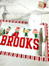 Load image into Gallery viewer, Elf Placemats, Personalized, Child Name Placemat, Holiday Gift, Child Gift, Personalized Gift, Elf, Kid Christmas Gift, Kid Gift, Christmas