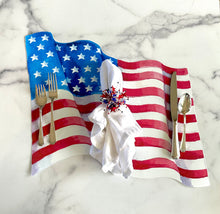 Load image into Gallery viewer, American Flag Placemat- Wavy