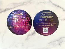 Load image into Gallery viewer, 2 sided disco ball invitation cut out

