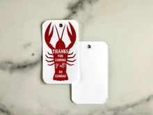 Load image into Gallery viewer, Crawfish Lobster Gift Tag personalized for birthday party

