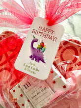 Load image into Gallery viewer, Dinosaur Birthday Gift Tag Personalized Birthday Party Wrapping Child Label valentine party favors
