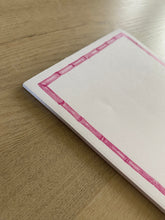 Load image into Gallery viewer, Pink bamboo with cheetah notepad side view
