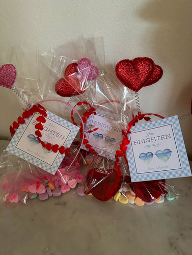 Gift Tag with Gingham and sunglasses You brighten my day valentines card