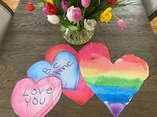 Load image into Gallery viewer, Heart Placemats- Watercolor Rainbow
