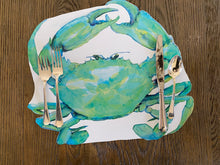 Load image into Gallery viewer, Blue Crab Placemat Louisiana Mississippi Summer Beach Maryland USA Independence Day Florida Table setting Table Decor Indoor outdoor
