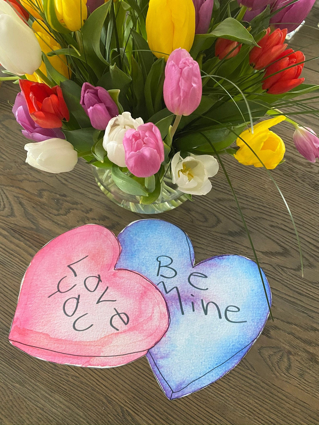 Be Mine Heart Placemats Watercolor Indoor Outdoor Wipeable Table Setting Valentine Galentine Love Wedding Engagement Anniversary Candy Heart