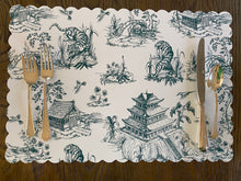 Load image into Gallery viewer, Toile Placemat- Scalloped Edge
