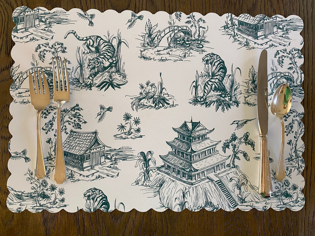 Toile Placemat- Scalloped Edge