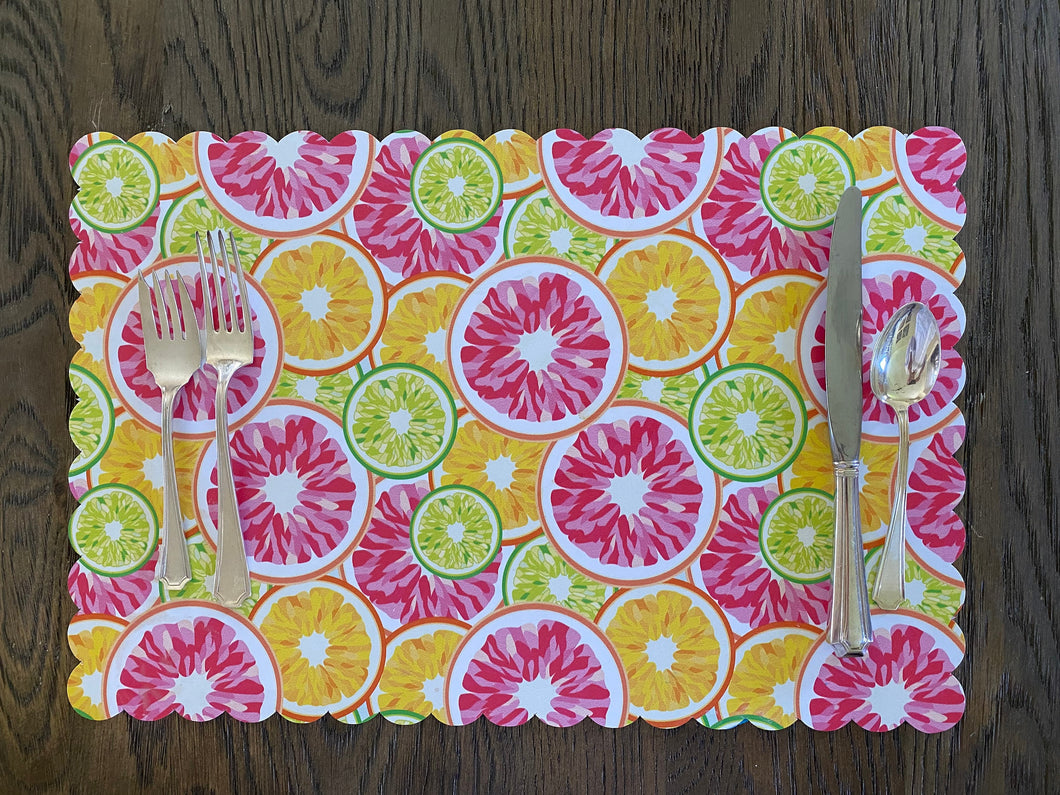 Citrus Placemat with Scallop Edge