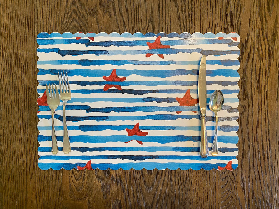 Starfish and Stripes Scallop Placemat