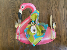 Load image into Gallery viewer, Flamingo Float Placemat, Table Decor, Summer Placemat, Hostess Gift, Housewarming Gift, Wedding Gift, Outdoor Decor, Summer Decor
