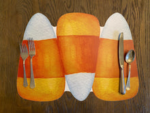 Load image into Gallery viewer, Candy Corn Placemat, Halloween Placemat, Halloween, Candy Corn, Fall Decoration, Hostess Gift, Fall Decor, Halloween Decor, Trick or Treat
