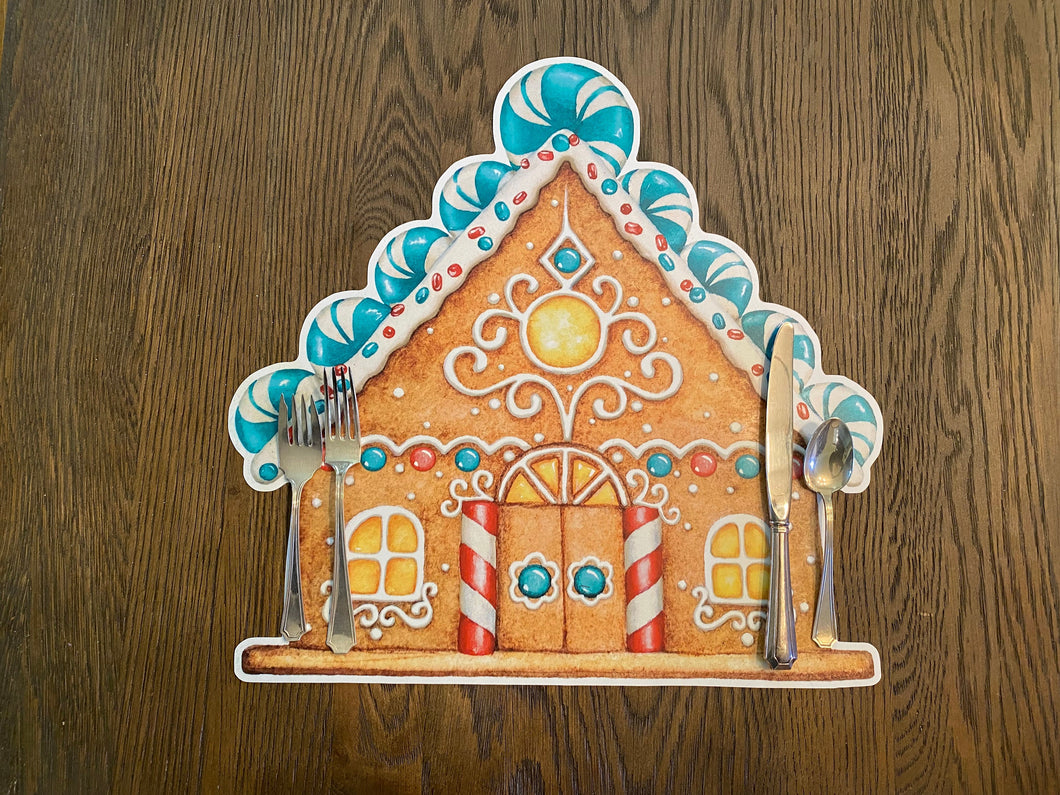 Gingerbread Placemat, Gingerbread House Party, Christmas Placemat, Holiday Decor, Holiday Gift, Christmas Gift, Christmas Table, Gift