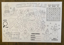 Load image into Gallery viewer, Christmas Coloring Placemats, Child Placemat, Child Gift, Kid Gift, Child Learning, Christmas Gift, Christmas Activity, Holiday, Christmas
