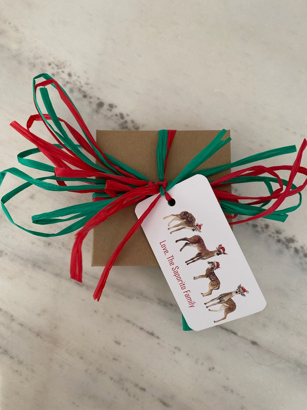 Deer with Santa Hat Gift Tags
