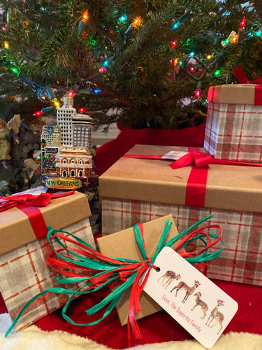 Deer with Santa Hats Gift Tags