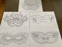 Load image into Gallery viewer, Mardi Gras Mask Coloring Placemat/ Pad
